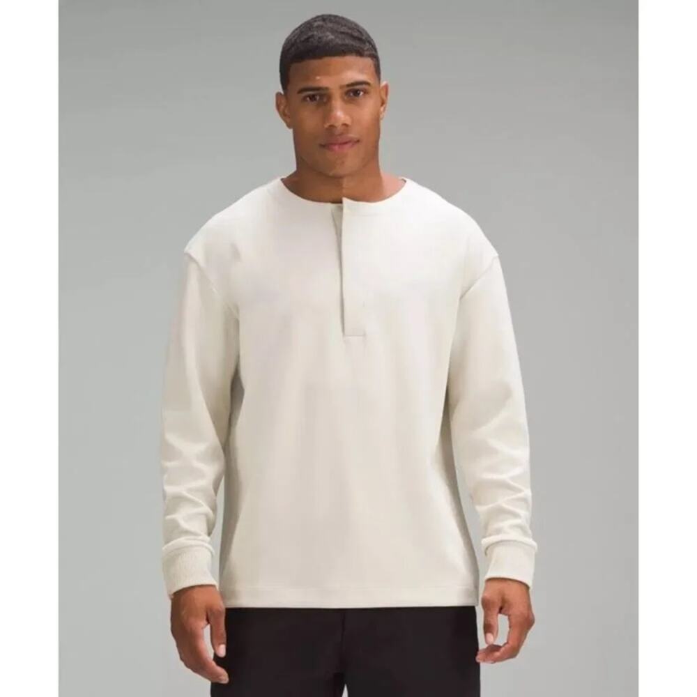 Lululemon Softstreme Oversized Fit Long Sleeve Henley Top Natural Ivory Cream